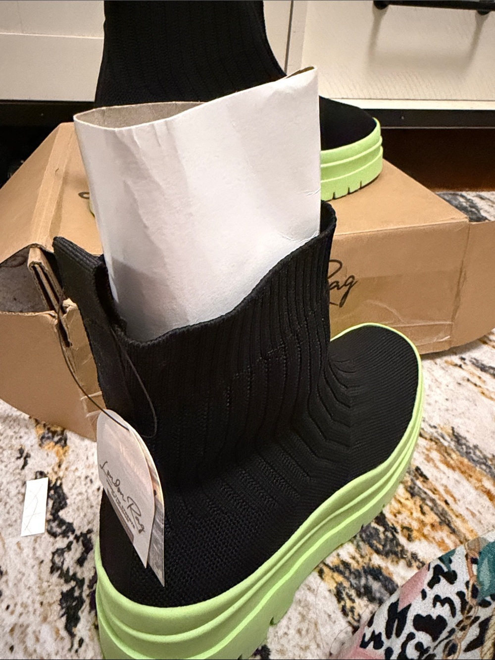 London Rag platform booties - Picture 3 of 3